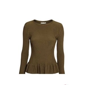 H&M long sleeve peplum top Size S